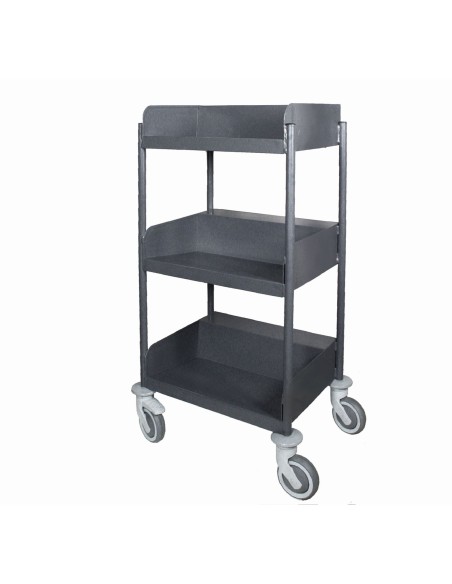 Carrello biblioteca con ripiani sagomati con pannelli antirombo