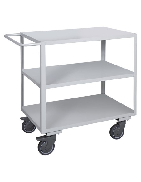 Carrello ufficio a tre piani lisci alta silenziosità, lamiera 20/10