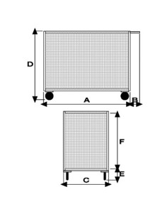 Pianale con 4 sponde in rete 1 sfilabile 2