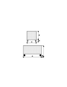 Pianale a 4 sponde in rete verniciato con ruote ANTIFORATURA 2