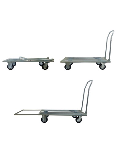 Pianale allungabile zincato con manico pieghevole maxi