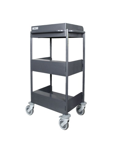 Carrello biblioteca con ripiani sagomati con pannelli antirombo