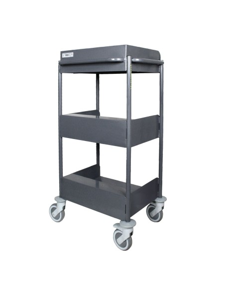 Carrello biblioteca con ripiani sagomati con pannelli antirombo