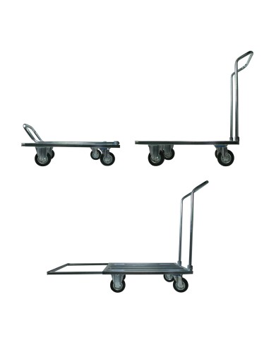 Carrello a pianale allungabile in acciaio alimentare AISI 304
