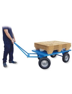 Rimorchio con ralla sterzante con timone/occhione ruote pneumatiche 2