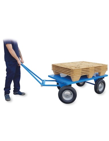 Rimorchio con ralla sterzante con timone/occhione ruote pneumatiche