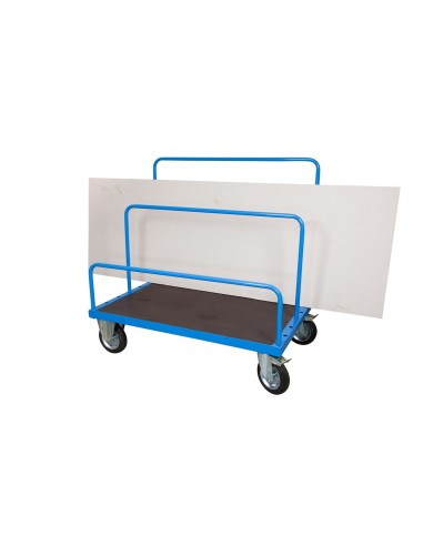 Carrello per Trasporto Pannelli con Piano 120x80 Antiscivolo e Ruote con Freno (Tubolari NON Inclusi)