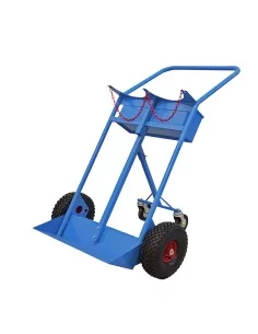 Carrello biposto per Bombole lt40/50 con Ruote Antiforatura Maniglione