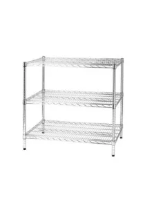 Scaffale in acciaio cromato 35 x 120 cm 2
