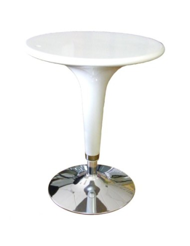 Tavolo tondo regolabile in altezza in ABS con finitura lucida - Design moderno per Casa e Bar