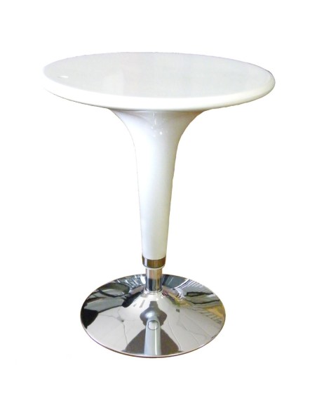 Tavolo tondo regolabile in altezza in ABS con finitura lucida - Design moderno per Casa e Bar
