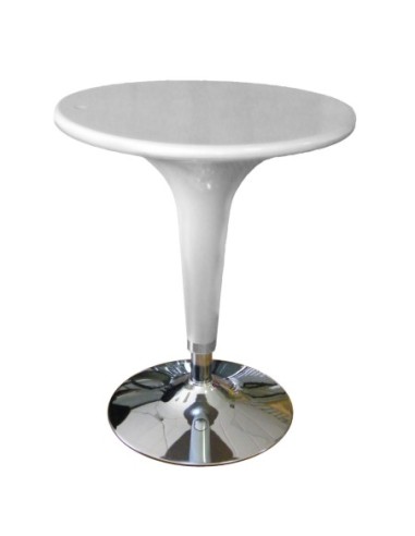 Tavolo tondo regolabile in altezza in ABS con finitura lucida - Design moderno per Casa e Bar